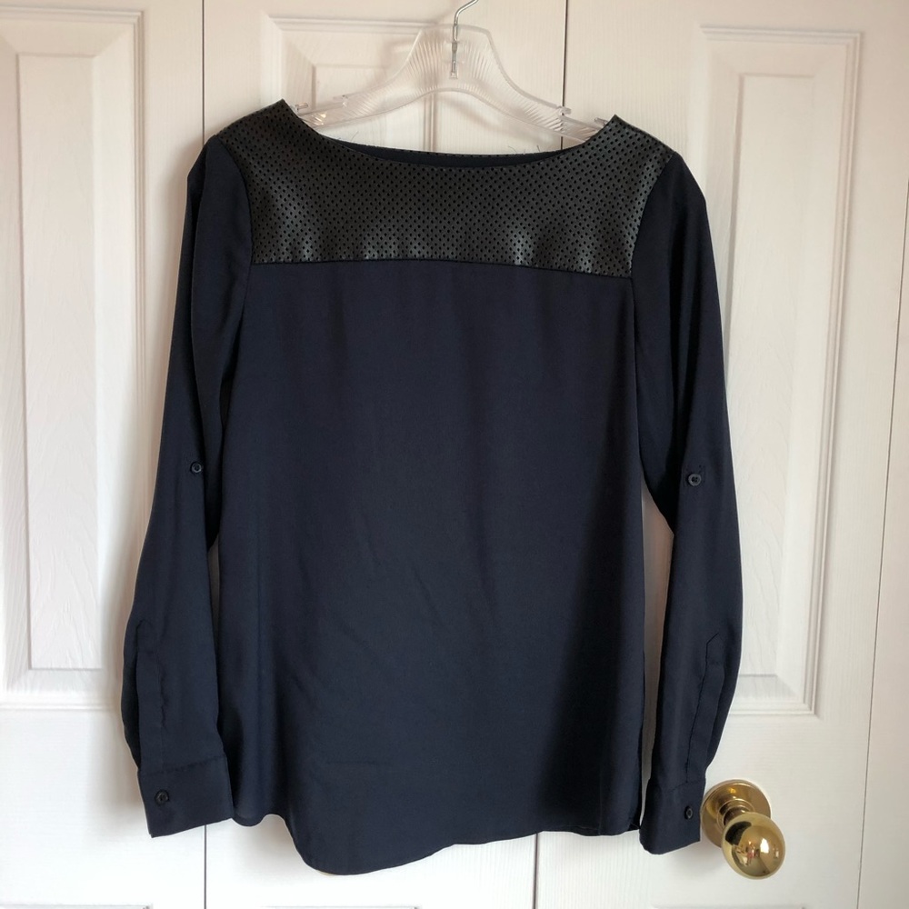 Ann Taylor navy blue blouse